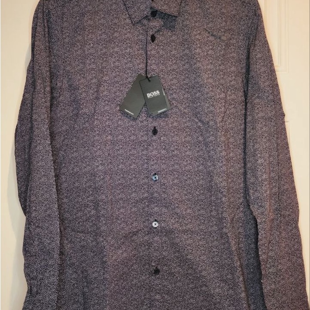 Boss Black and White Patterned Shirt